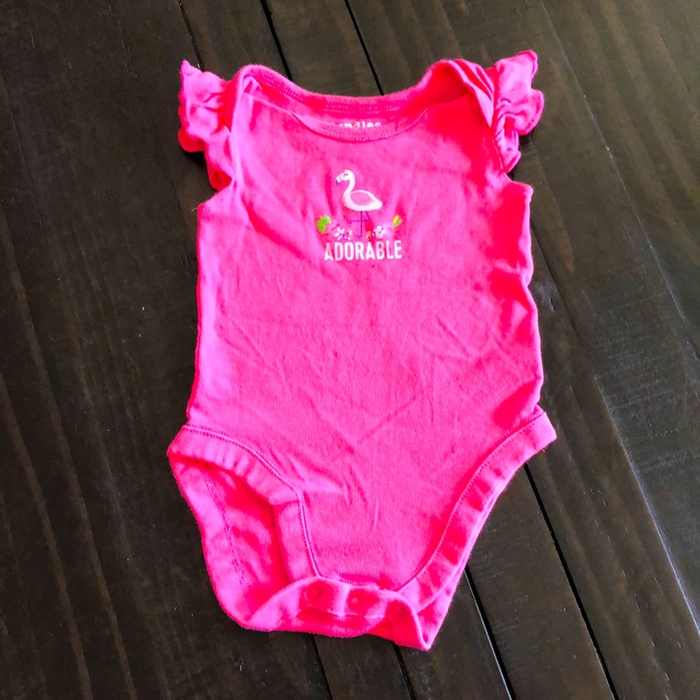 💙 SALE 💙 7 for $15 Girls Pink Flamingo Onesie